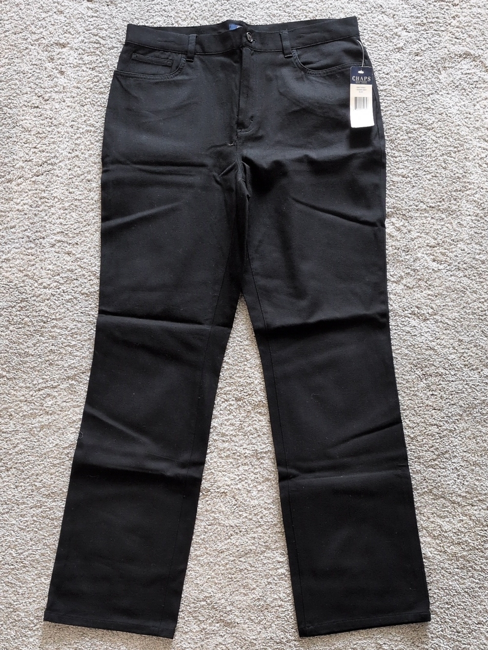 NWT Chaps Modern Dandy Black Cotton Pants Size 8